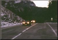 An Alpine pass at dusk.