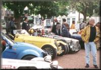 Cars on display.